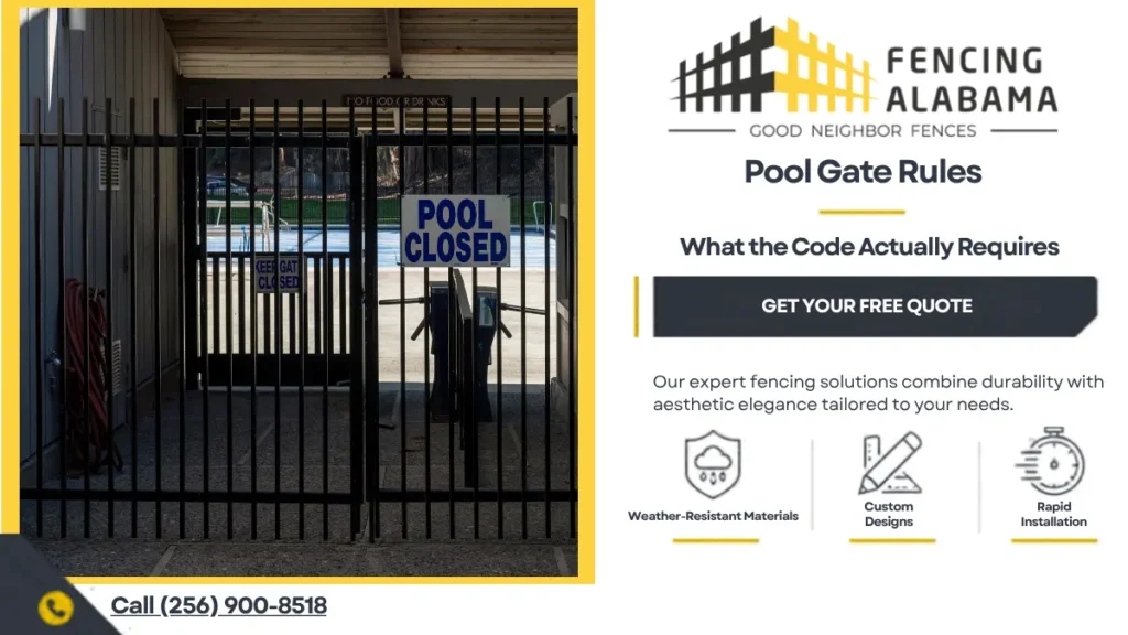 Self-Closing and Self-Latching Pool Gate Rules